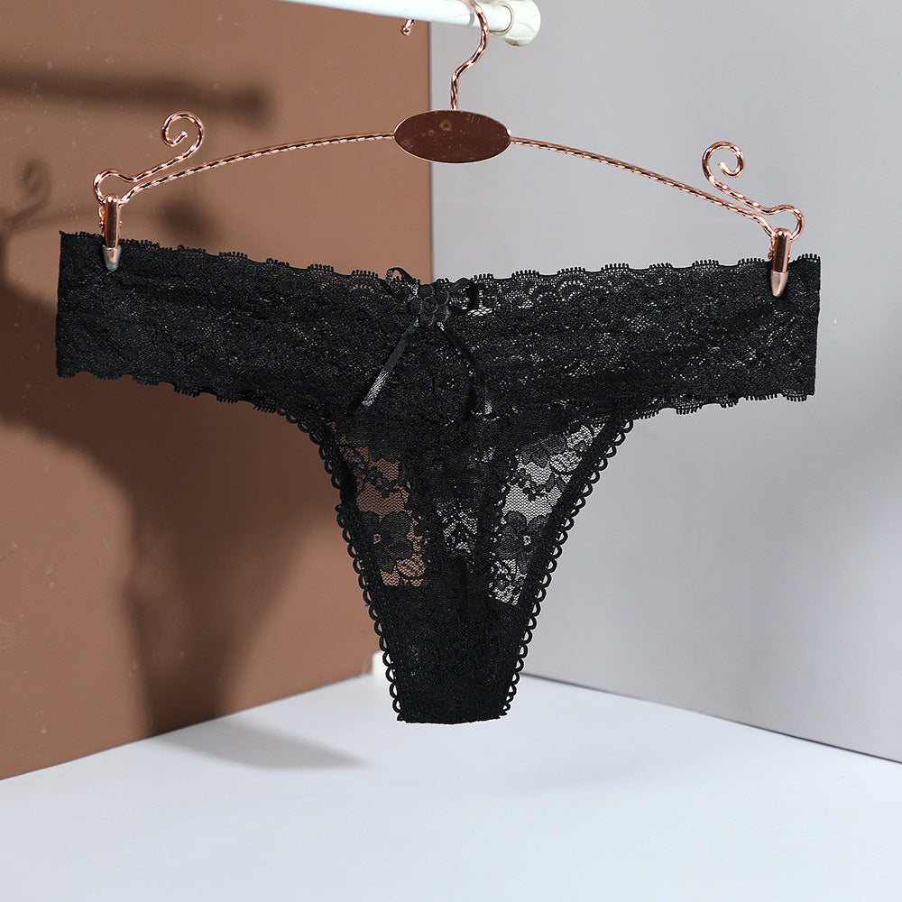 Floral Lace Mid-Rise Thong