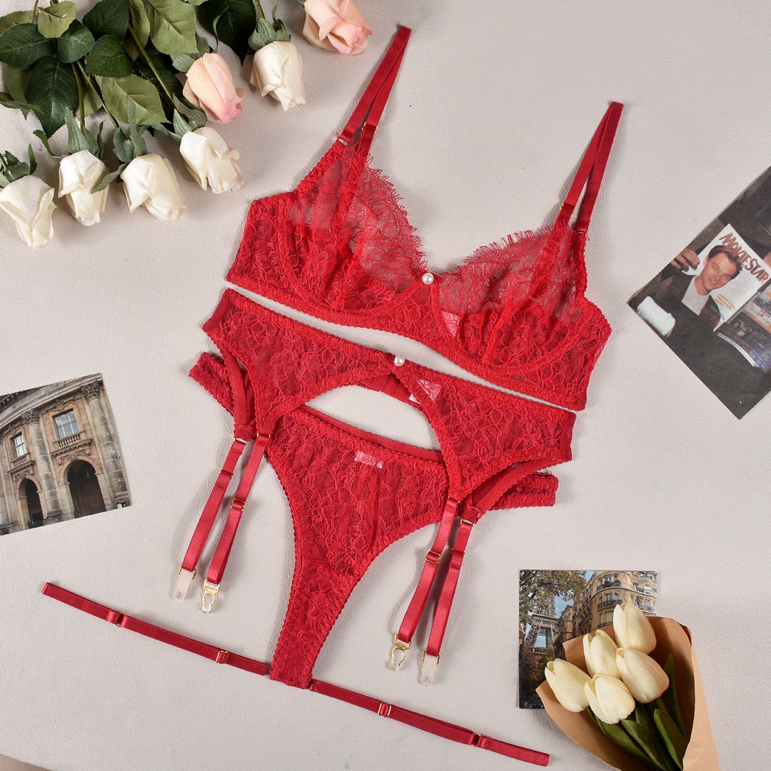Lace Pearl Lingerie Set