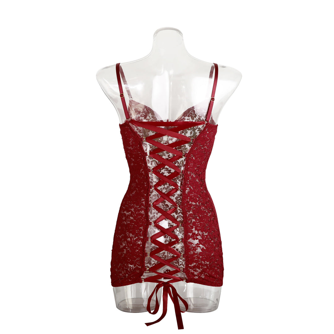 Lace-Up Floral Bodycon Dress