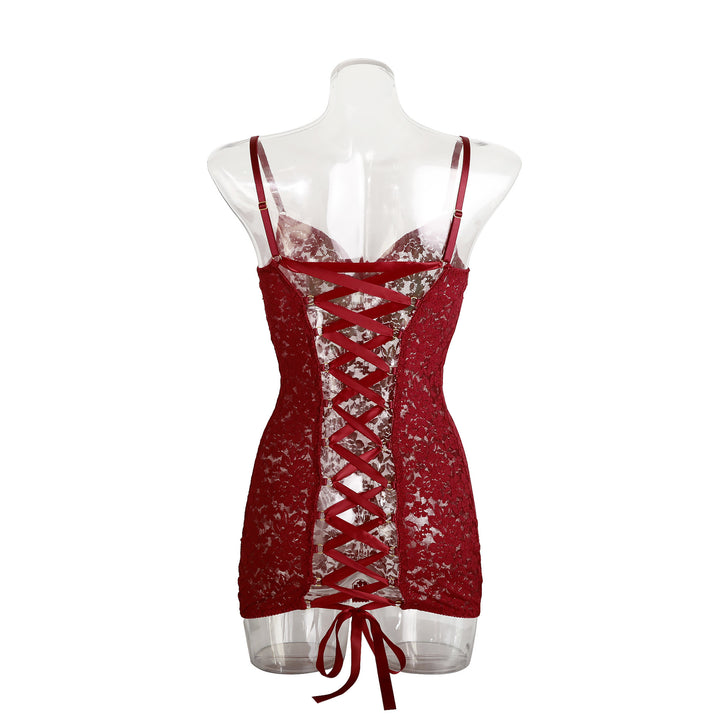 Lace-Up Floral Bodycon Dress