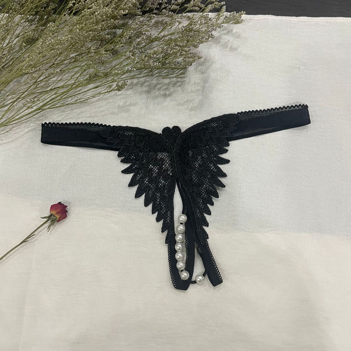 Angel Wing Pearl Lace Thong