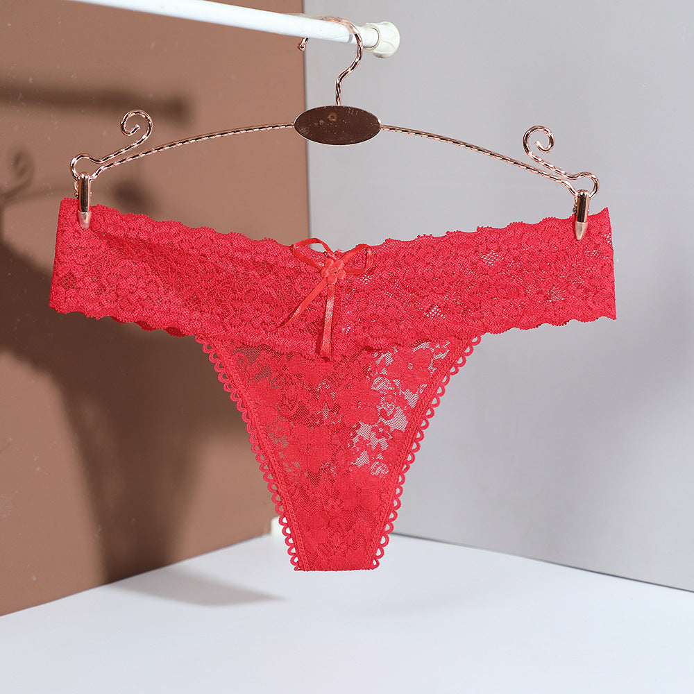 Floral Lace Mid-Rise Thong