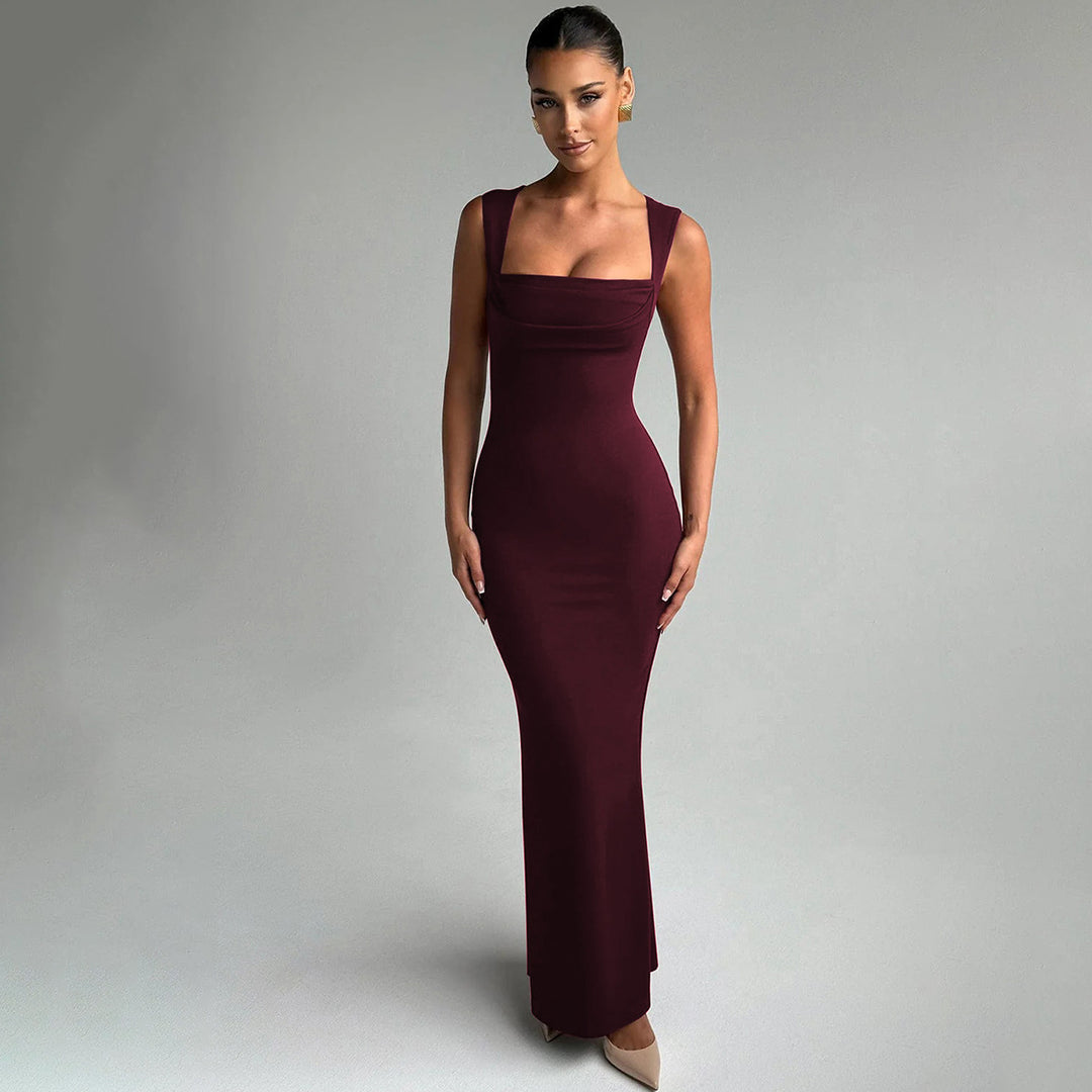 Square Neck Bodycon Maxi Dress