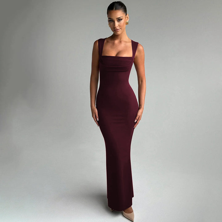 Square Neck Bodycon Maxi Dress