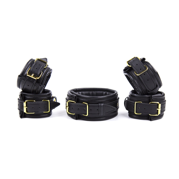 Luxury Leather BDSM Handcuffs Set
