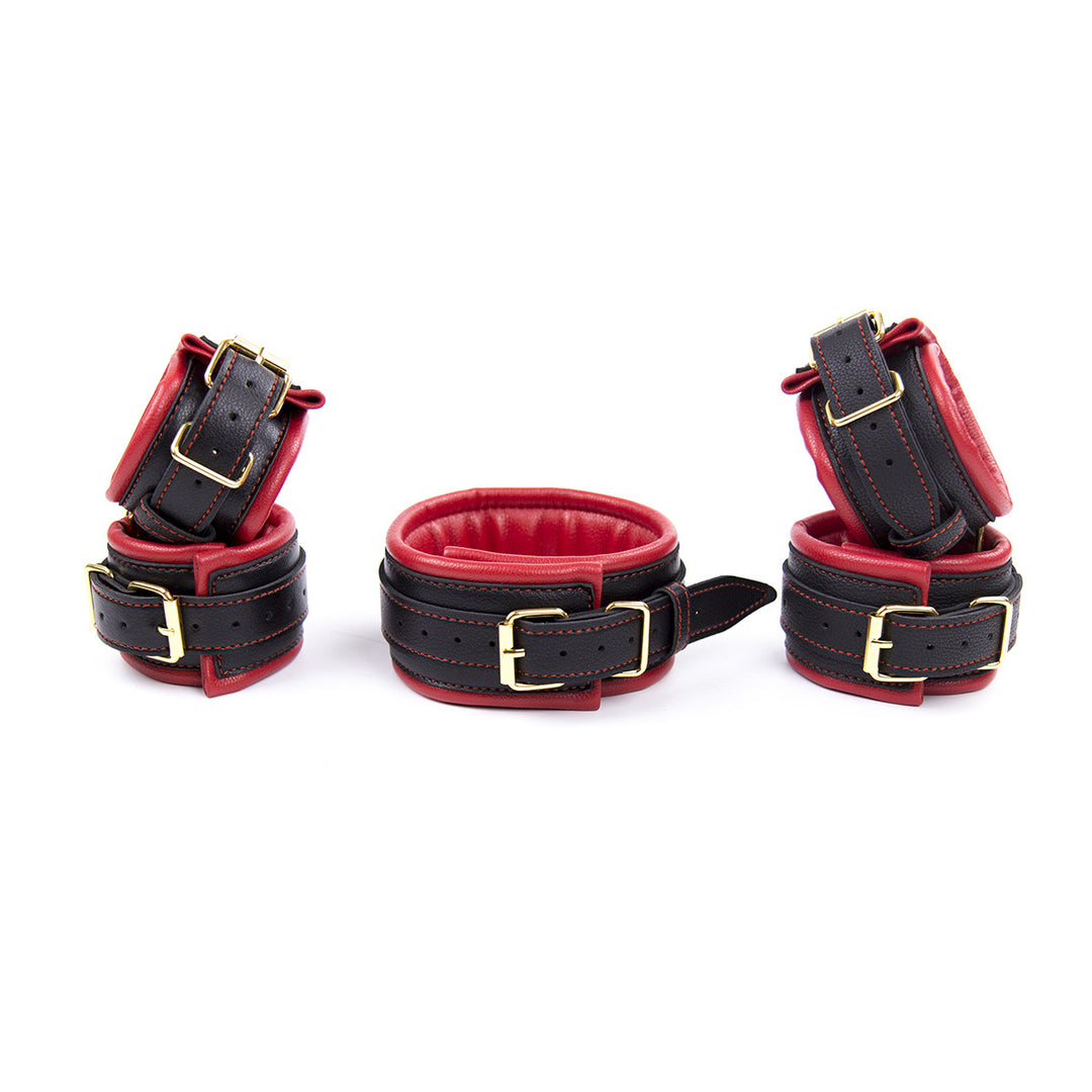 Luxury Leather BDSM Handcuffs Set