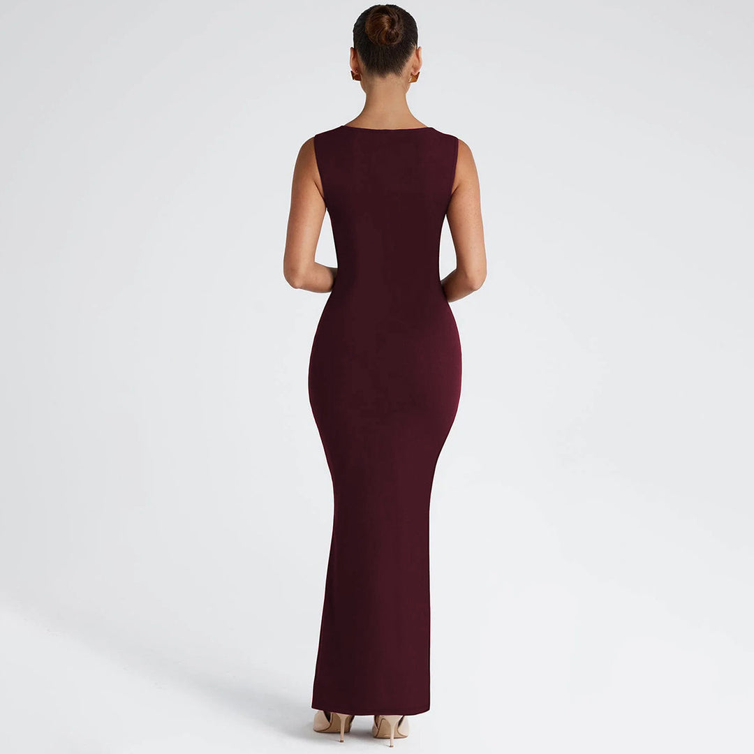 Square Neck Bodycon Maxi Dress