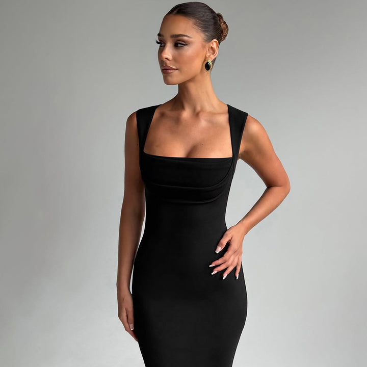 Square Neck Bodycon Maxi Dress