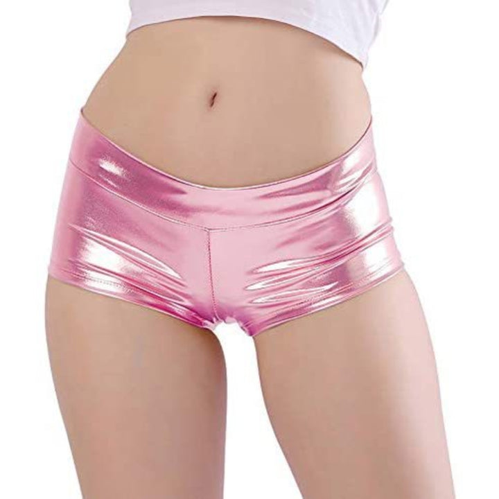 High Waist Wet Look Shorts