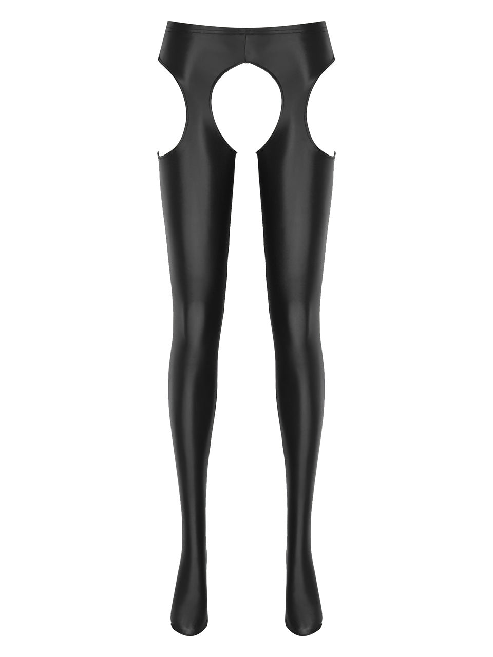 Shiny Spandex Double Zipper Cutout Catsuit