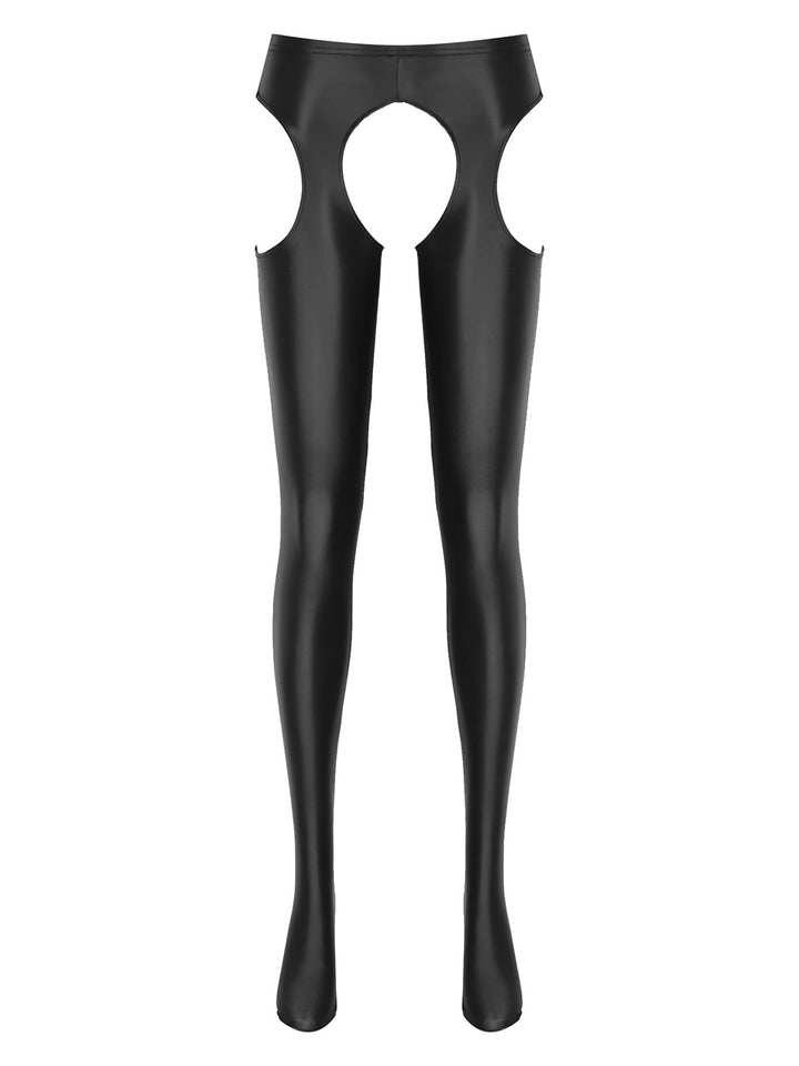 Shiny Spandex Double Zipper Cutout Catsuit