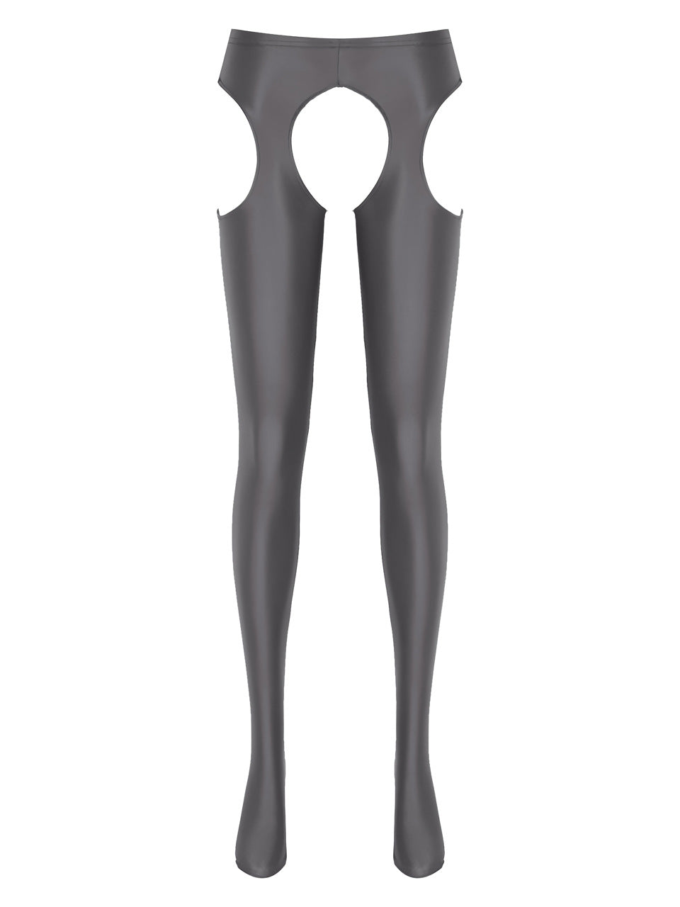 Shiny Spandex Double Zipper Cutout Catsuit