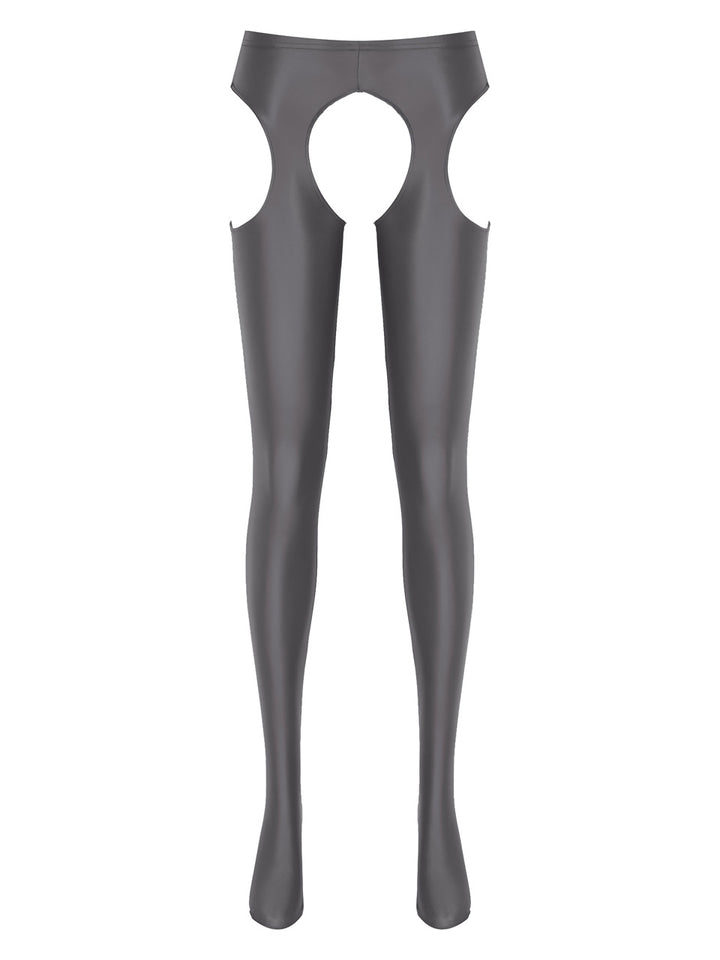 Shiny Spandex Double Zipper Cutout Catsuit