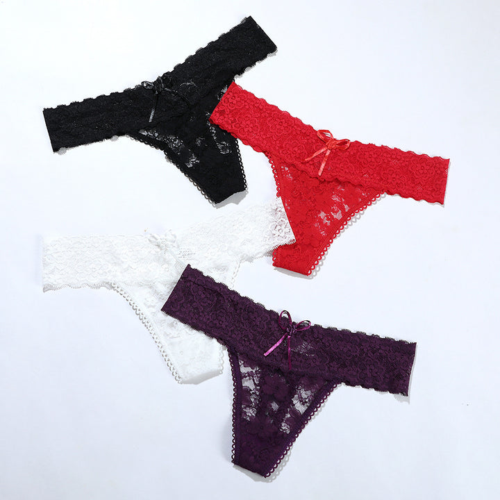 Floral Lace Mid-Rise Thong