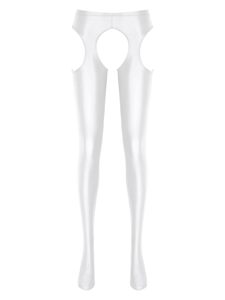 Shiny Spandex Double Zipper Cutout Catsuit