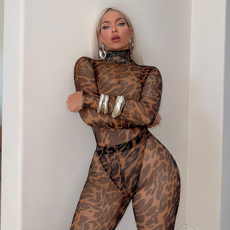 Leopard Mesh Two Piece Set