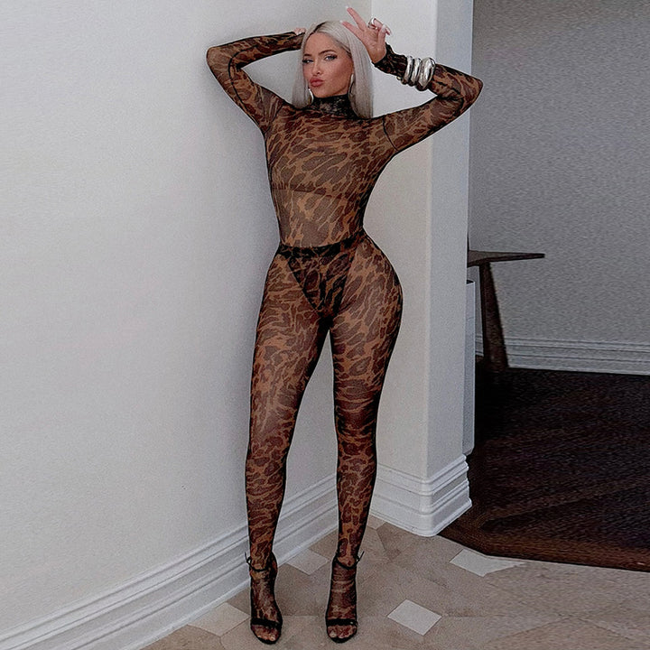 Leopard Mesh Two Piece Set