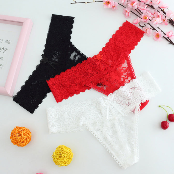 Floral Lace Mid-Rise Thong