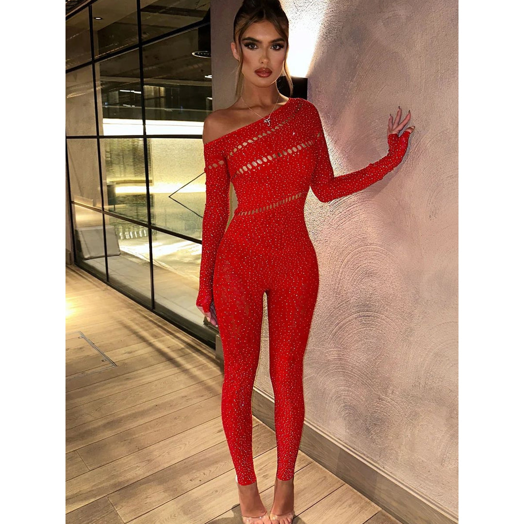 Crystal Sheer Long Sleeve Bodystocking
