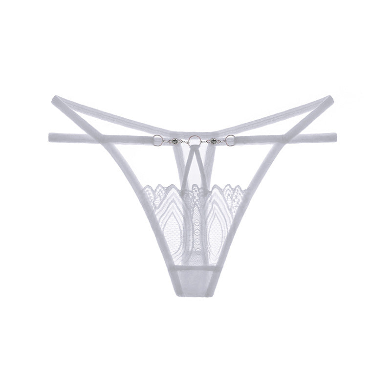 Sheer Lace Cutout Low Rise Thong
