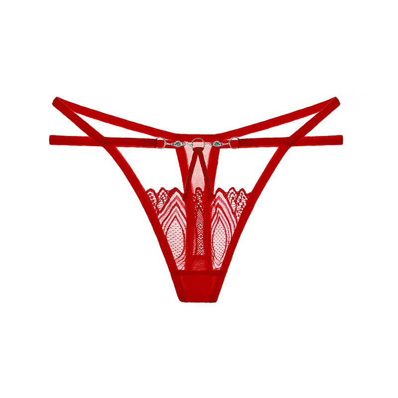Sheer Lace Cutout Low Rise Thong