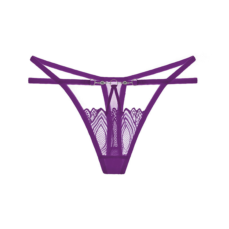Sheer Lace Cutout Low Rise Thong