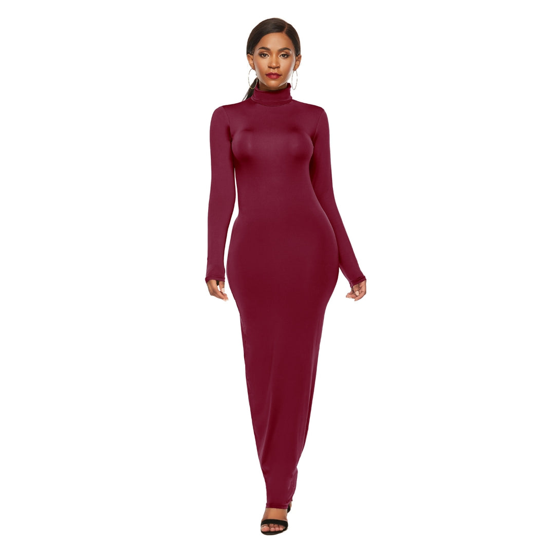 Tight Fit Long Sleeve Maxi Dress