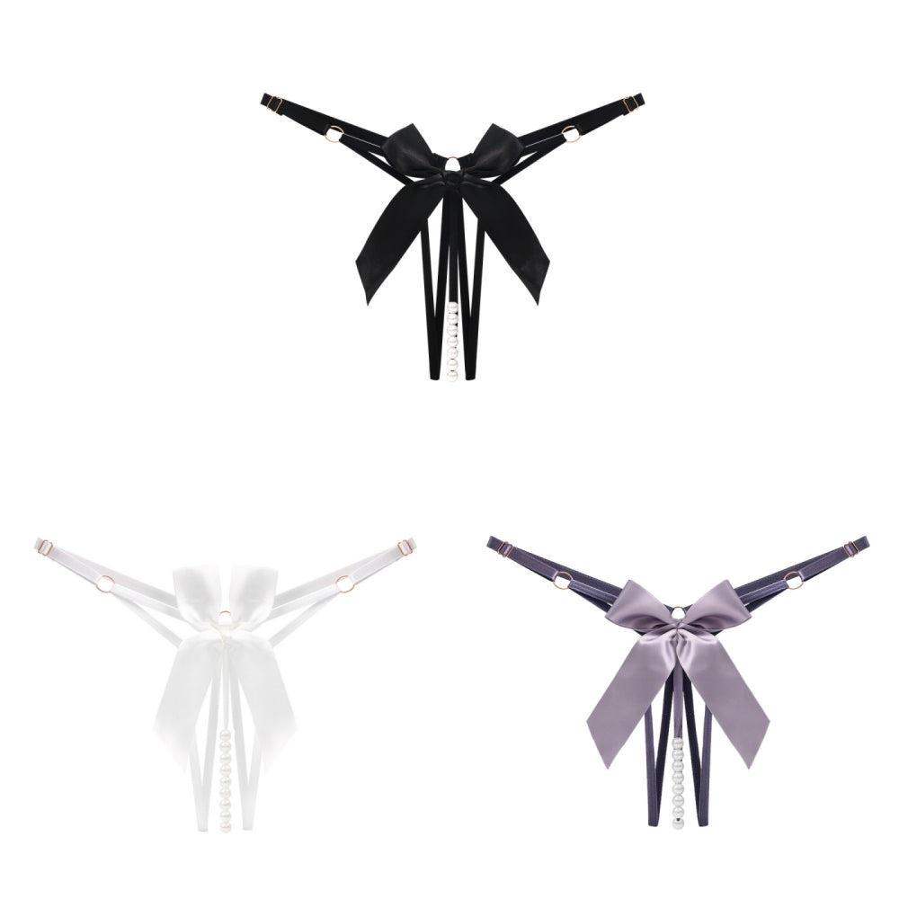 Beaded Tease Open Crotch Thong