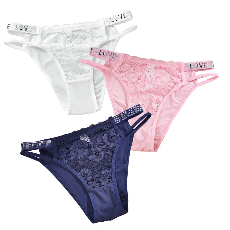 Diamond Lace Ice Silk Thong