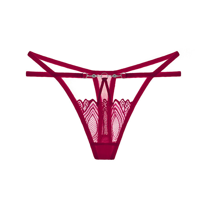 Sheer Lace Cutout Low Rise Thong