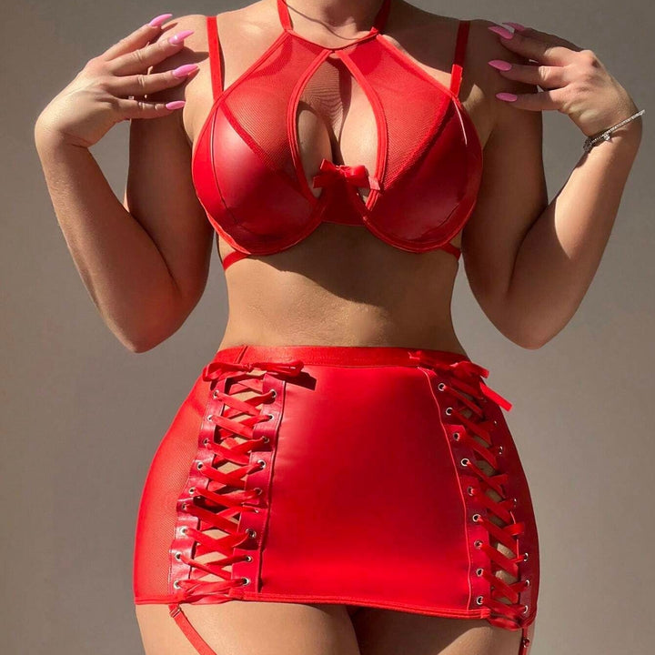 Sheer Mesh Strap Seduction Set