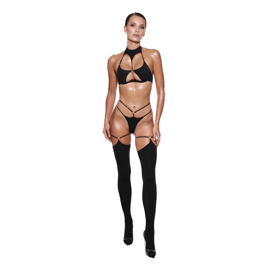 Cutout Strap Night Seduction Lingerie Set