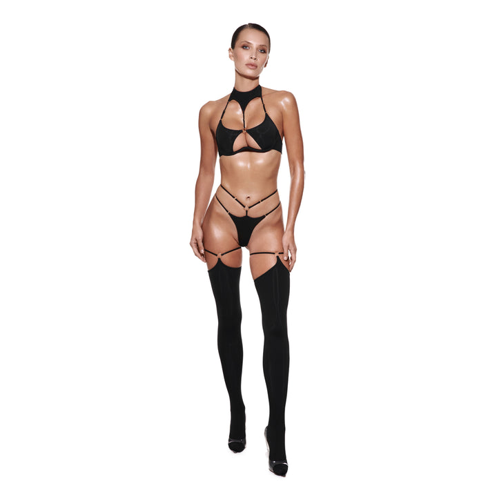 Cutout Strap Night Seduction Lingerie Set