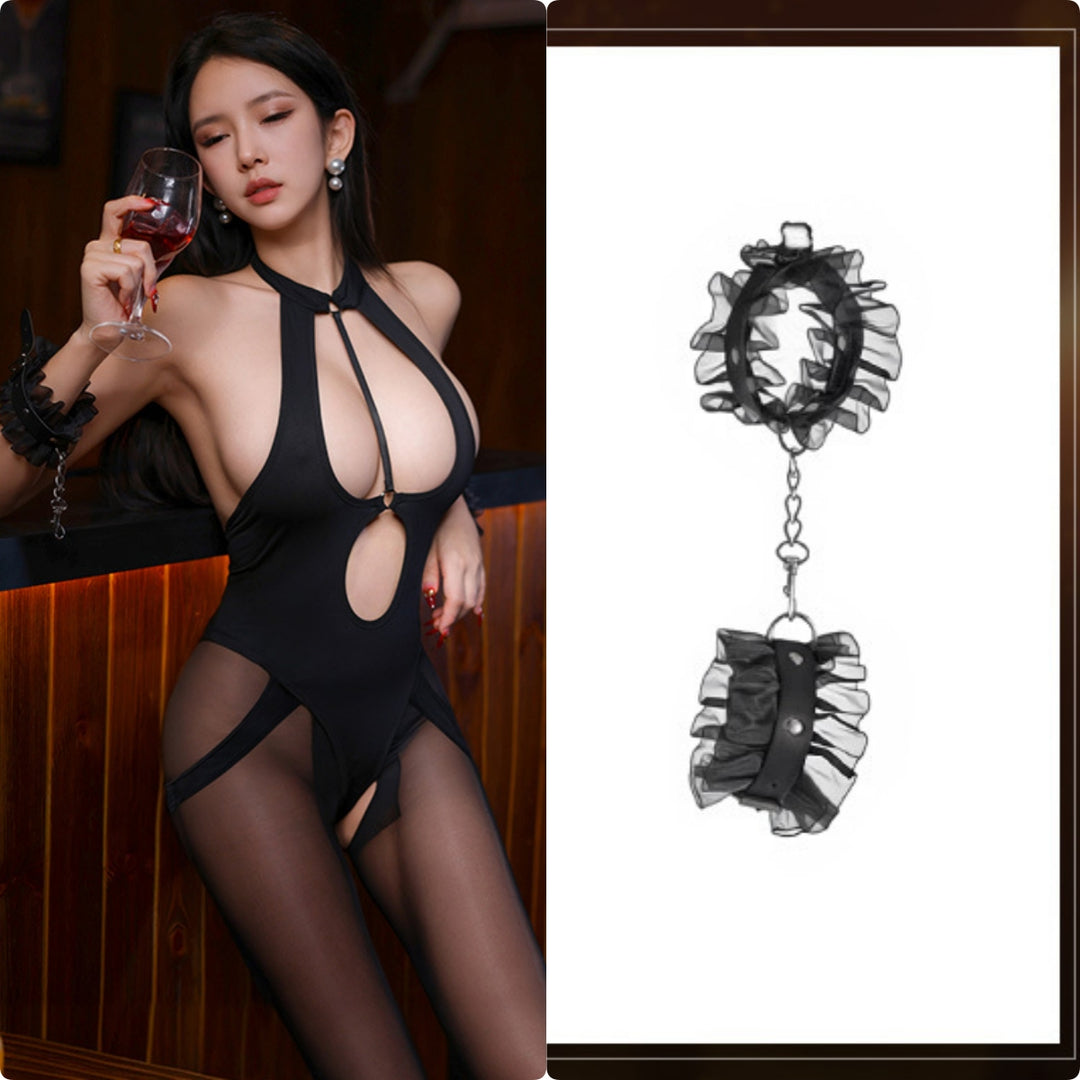Strappy Halter Crotchless Bodysuit