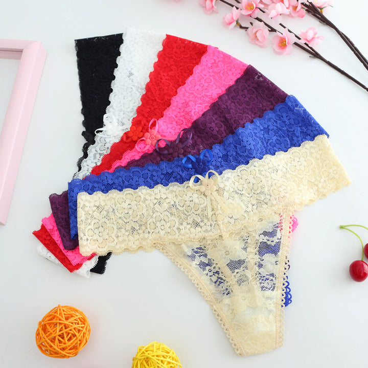 Floral Lace Mid-Rise Thong