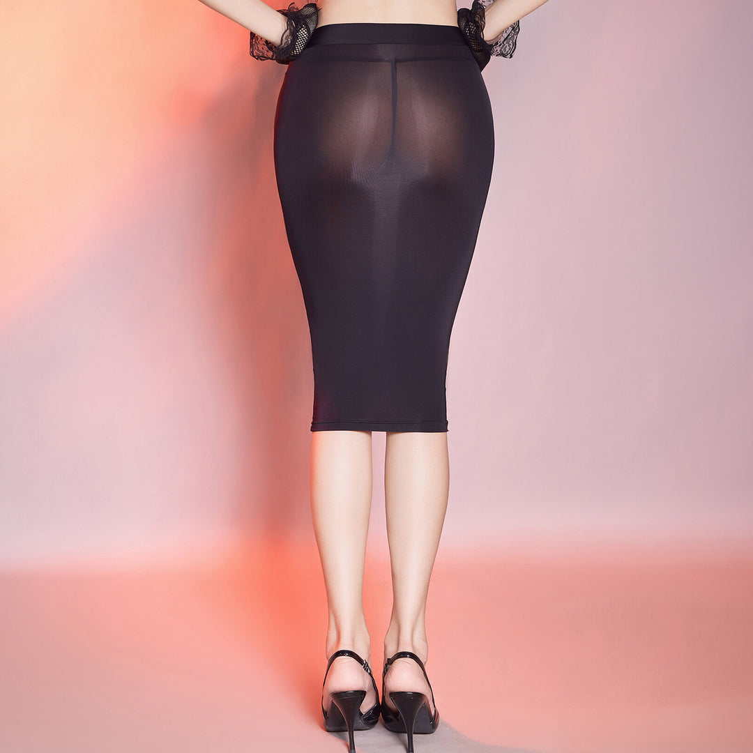 Sheer Crop Top & Bodycon Skirt Set
