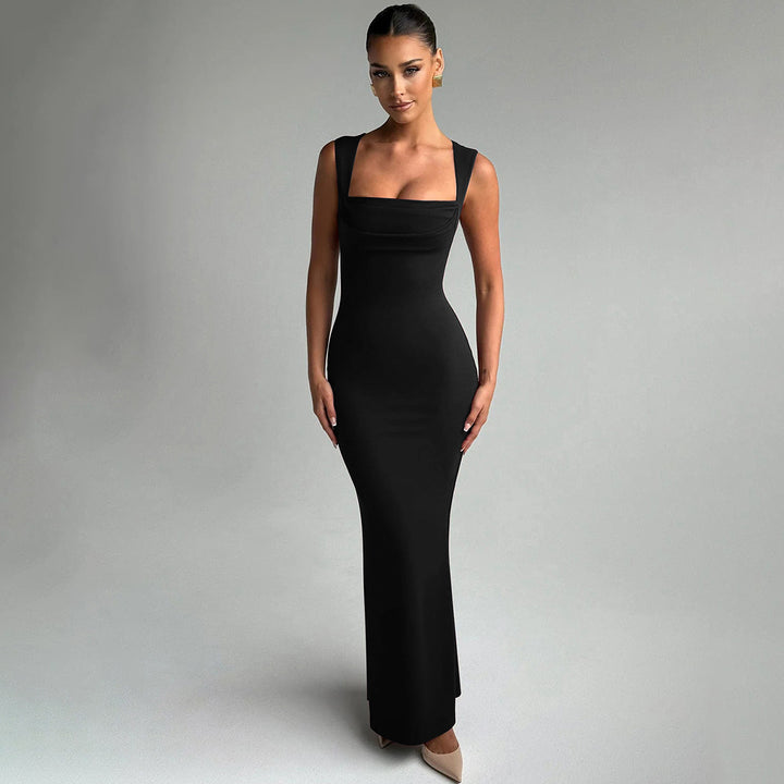 Square Neck Bodycon Maxi Dress