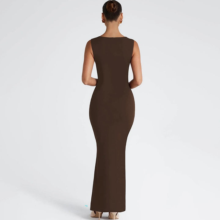 Square Neck Bodycon Maxi Dress
