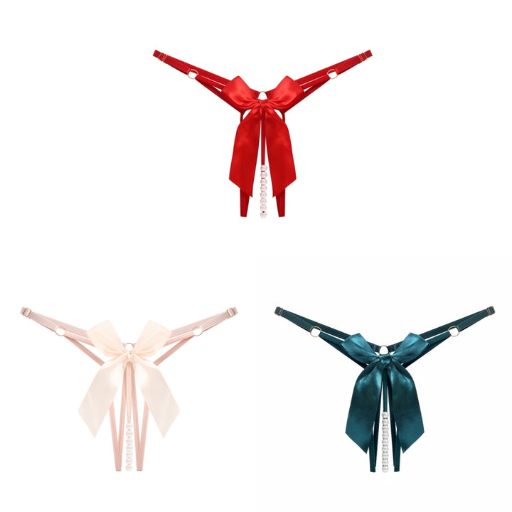 Beaded Tease Open Crotch Thong