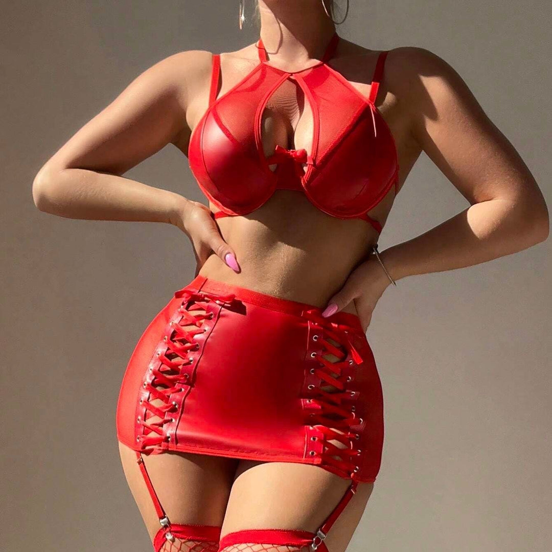 Sheer Mesh Strap Seduction Set