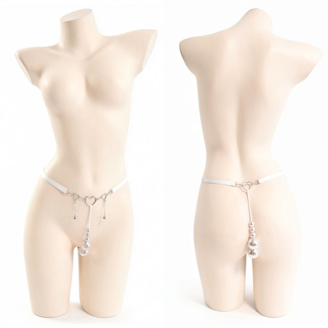 Large Pearl Crotchless Thong