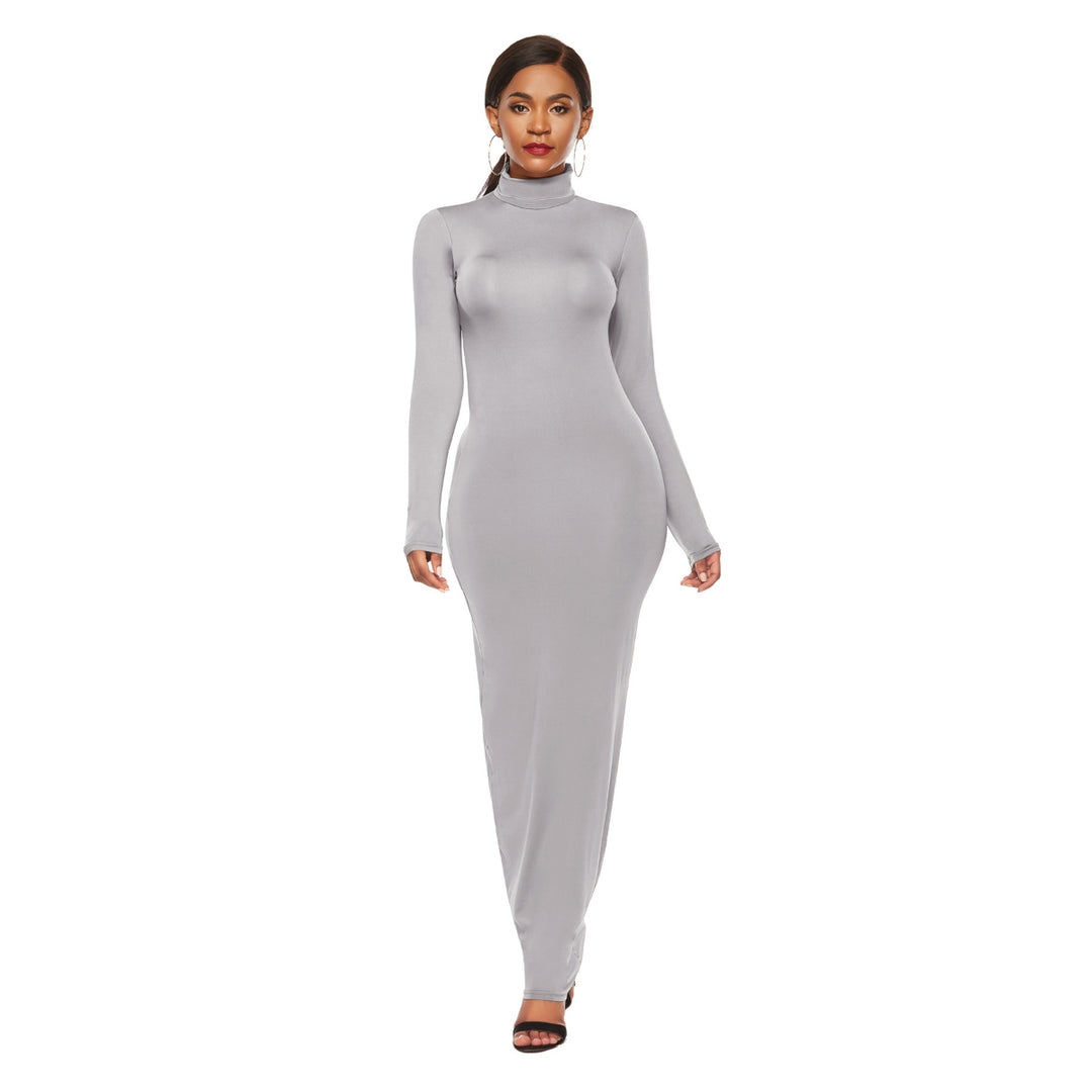 Tight Fit Long Sleeve Maxi Dress