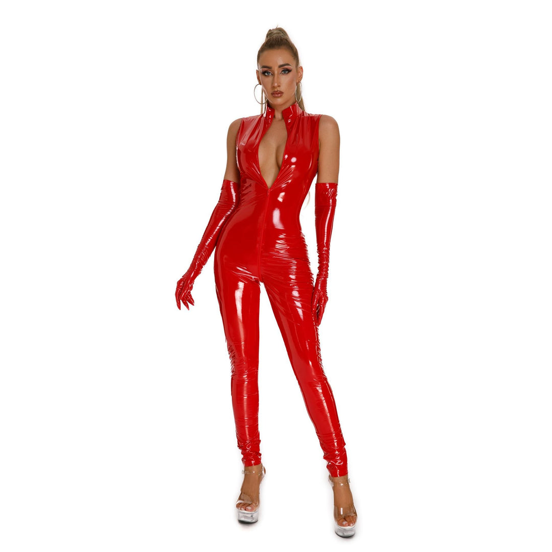 Glossy Zip Front Sculpting Catsuit