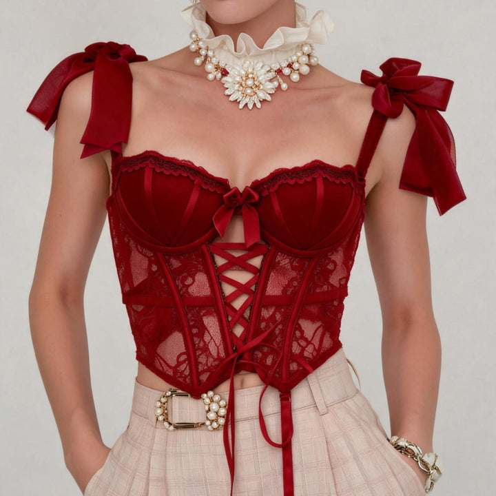 Lace Temptation Corset Lingerie Set
