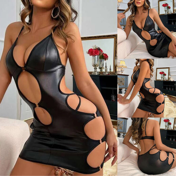 Wetlook Cutout Bodycon Dress