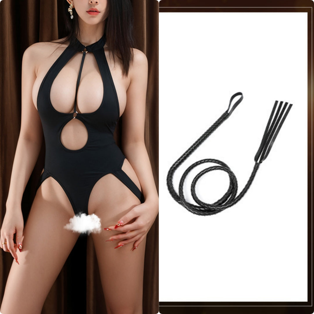 Strappy Halter Crotchless Bodysuit