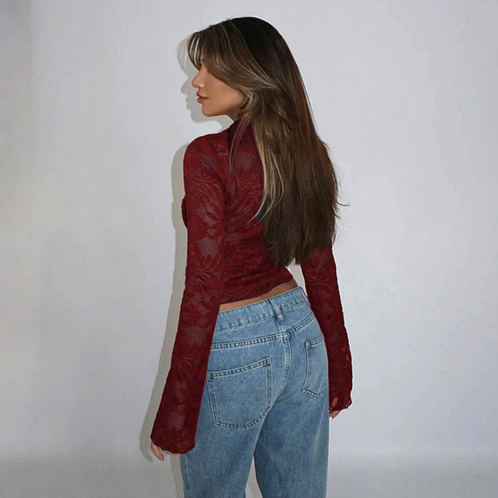 Sheer Lace V Neck Cardigan