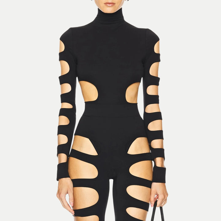 Asymmetric Cutout Long Sleeve Two Piece Set