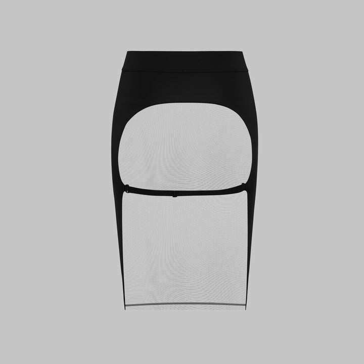 Obsidian Veil Sculpting Mini Skirt