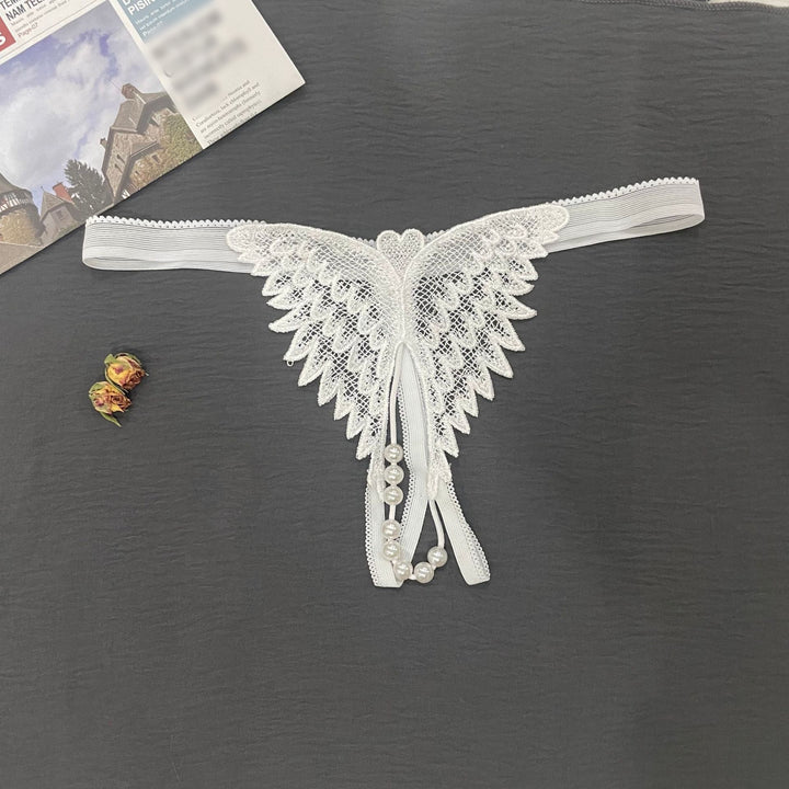 Angel Wing Pearl Lace Thong
